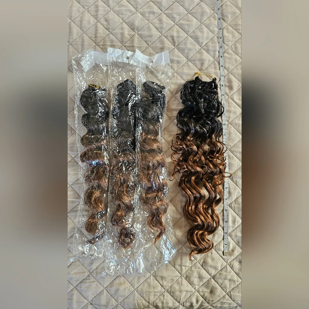 New Crochet hair, about 17 inches, 4 pack, braids